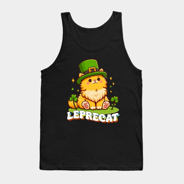 Leprecat Funny Cat St. Patricks Day Tank Top by Nessanya